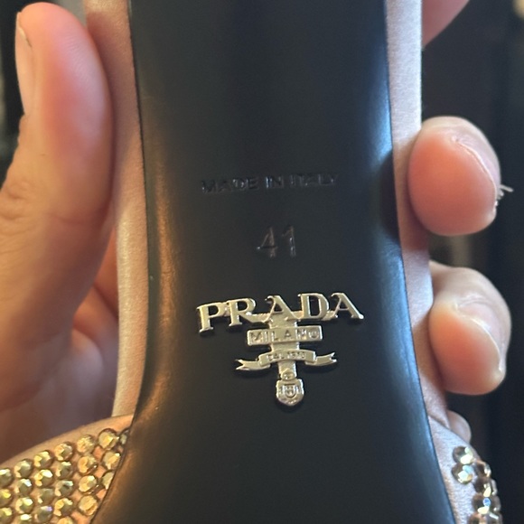 Prada Modellerie 75MM Crystal-Embellished Mules copper - Picture 7 of 16